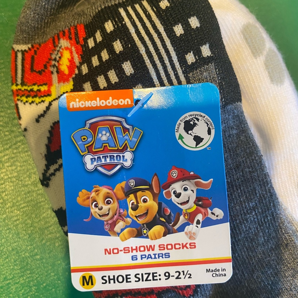 NWT Nickelodeon Paw Patrol toddler/kids socks. Pack of 6.